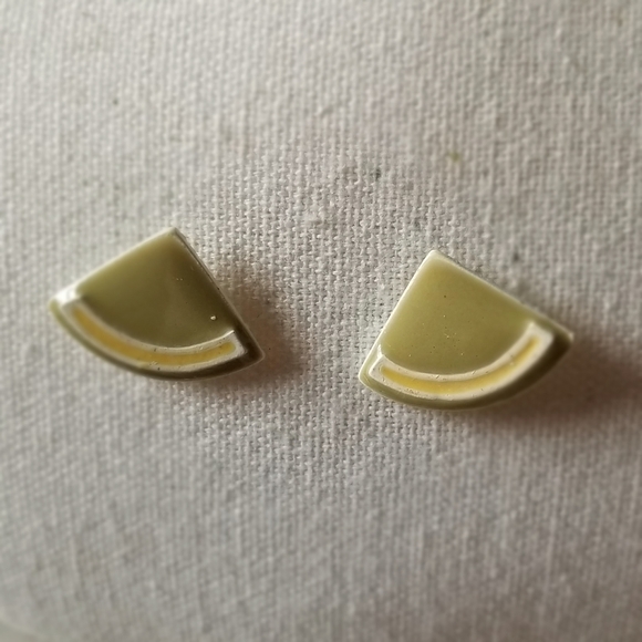 Green Slice Earrings - Picture 2 of 8